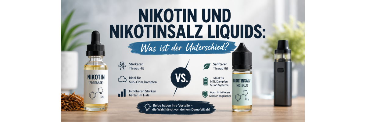 Nikotin und Nikotinsalz Liquids: Was ist der Unterschied? - Nikotin und Nikotinsalz Liquids: Was ist der Unterschied?