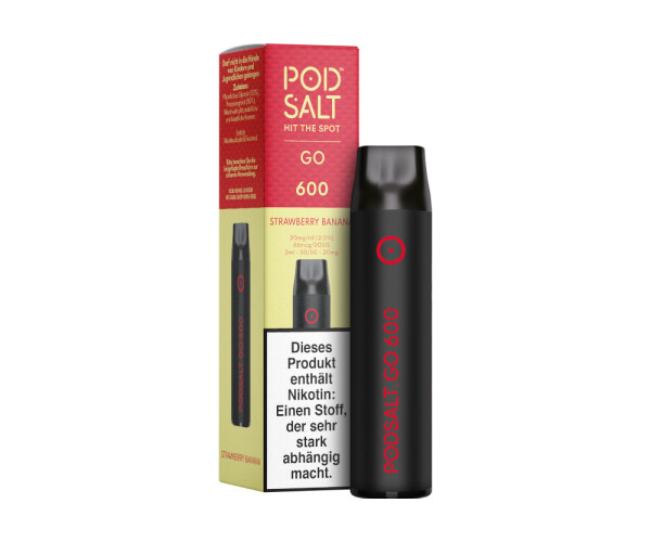 Pod Salt Go 600 Einweg E-Zigarette - Strawberry Banana 20 mg/ml