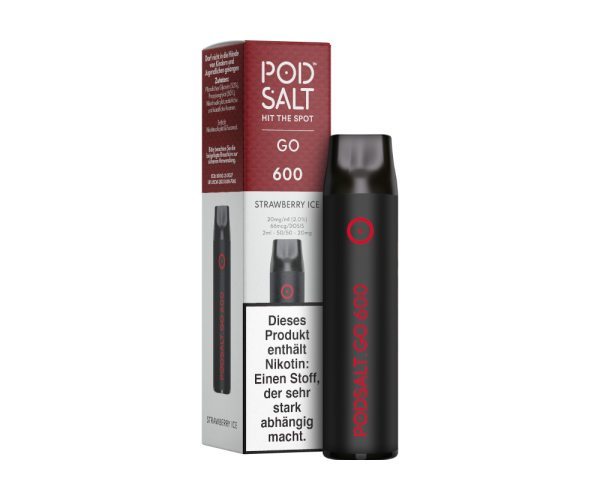 Pod Salt Go 600 Einweg E-Zigarette - Strawberry Ice 20 mg/ml