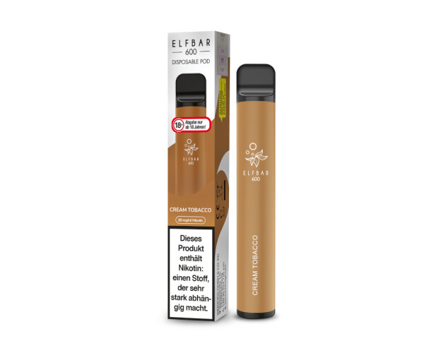 Elf Bar 600 Einweg E-Zigarette - Cream Tobacco 20 mg/ml