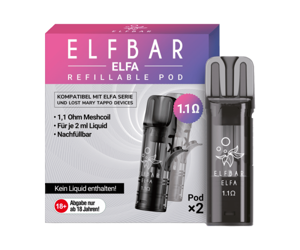 Elfbar Elfa Refillable Leer-Pod 1,1 Ohm (2 Stück pro Packung)